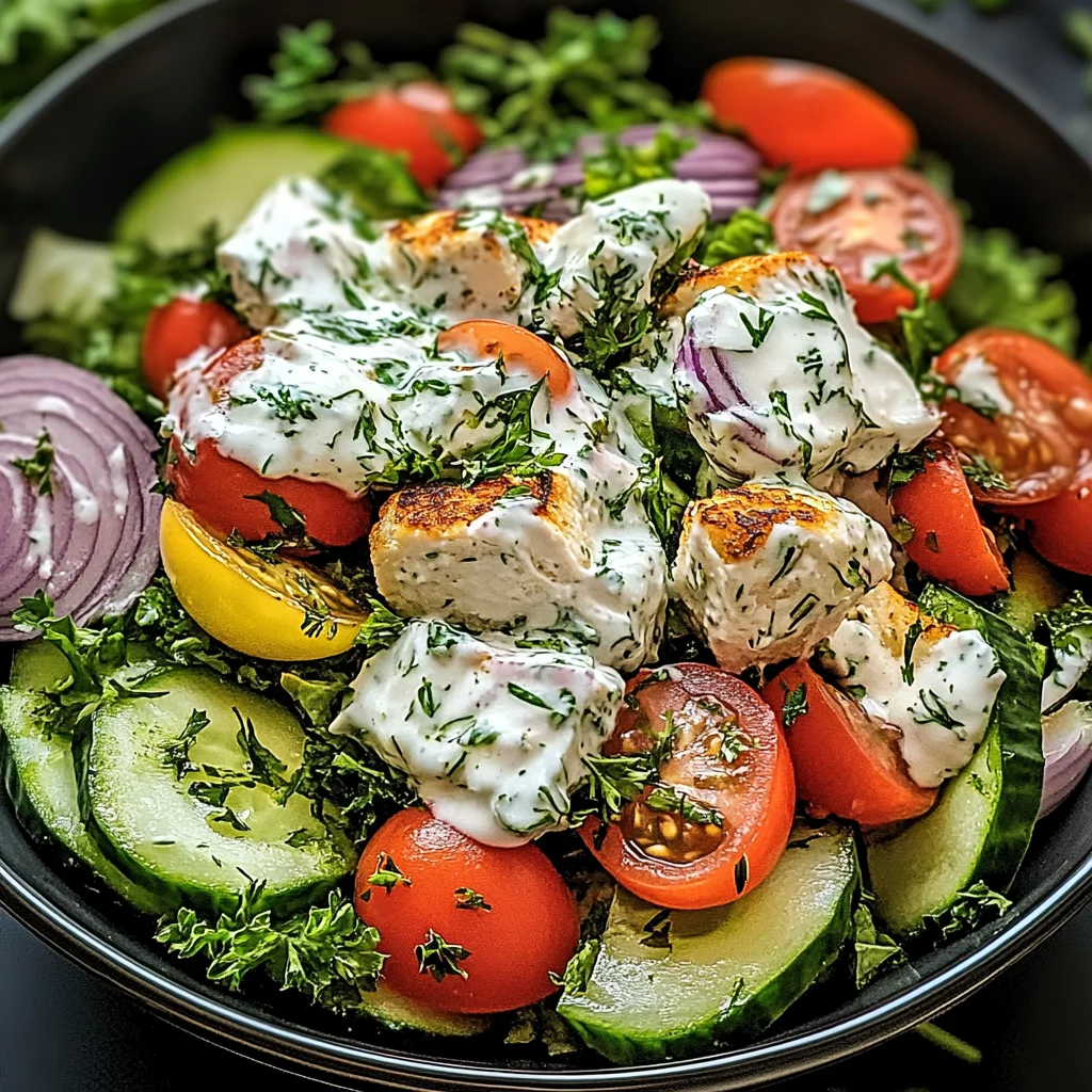 Mediterrane Köstlichkeit Tzatziki Hähnchensalat: Frisch u…