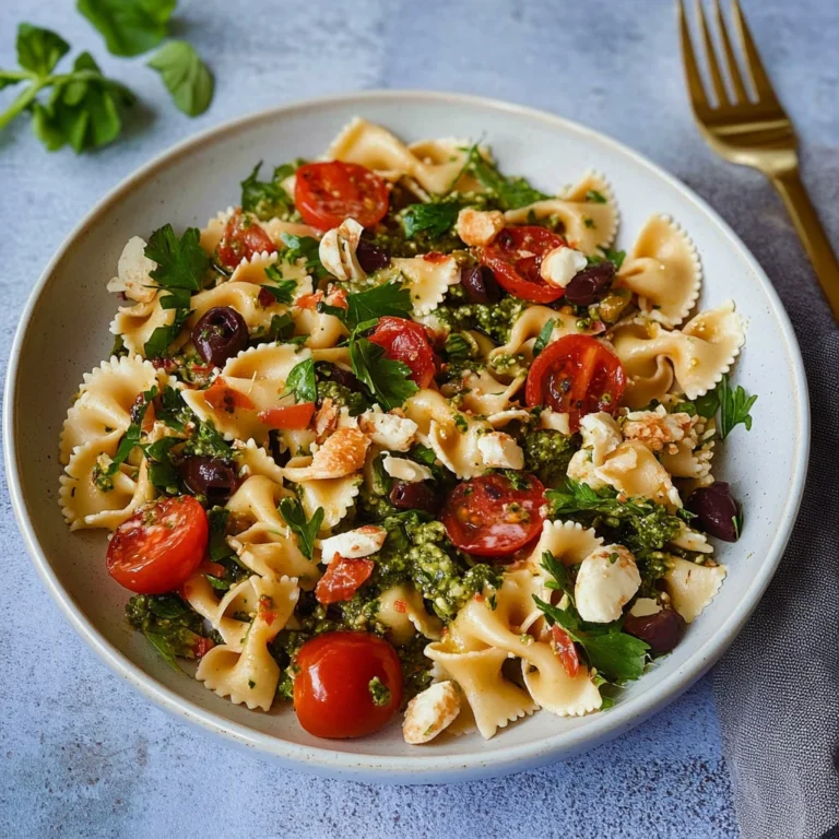 Mediterraner Nudelsalat mit Pesto: Erfrischend lecker gen…