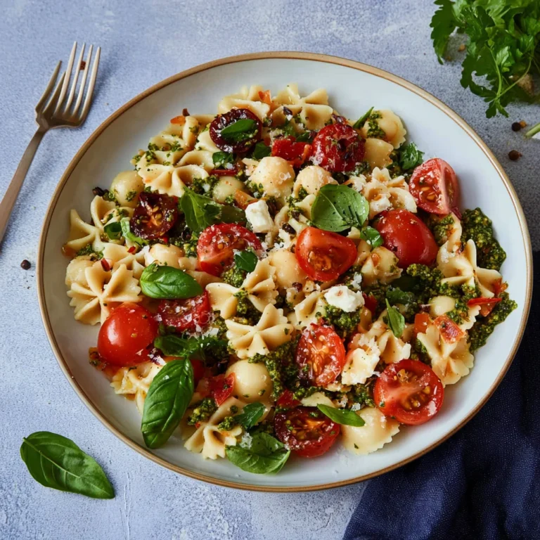 Mediterraner Nudelsalat mit Pesto: Frisch und lecker geni…