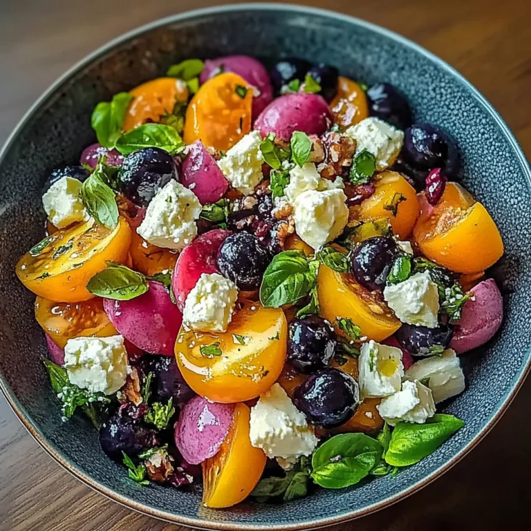 Pfirsich Blaubeer Feta Salat: Ein erfrischendes Rezept!