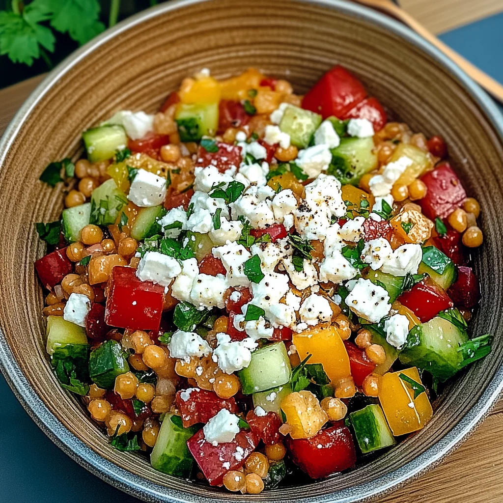 Rote Linsen Salat Orientalisch mit Feta: Erfrischend lecker