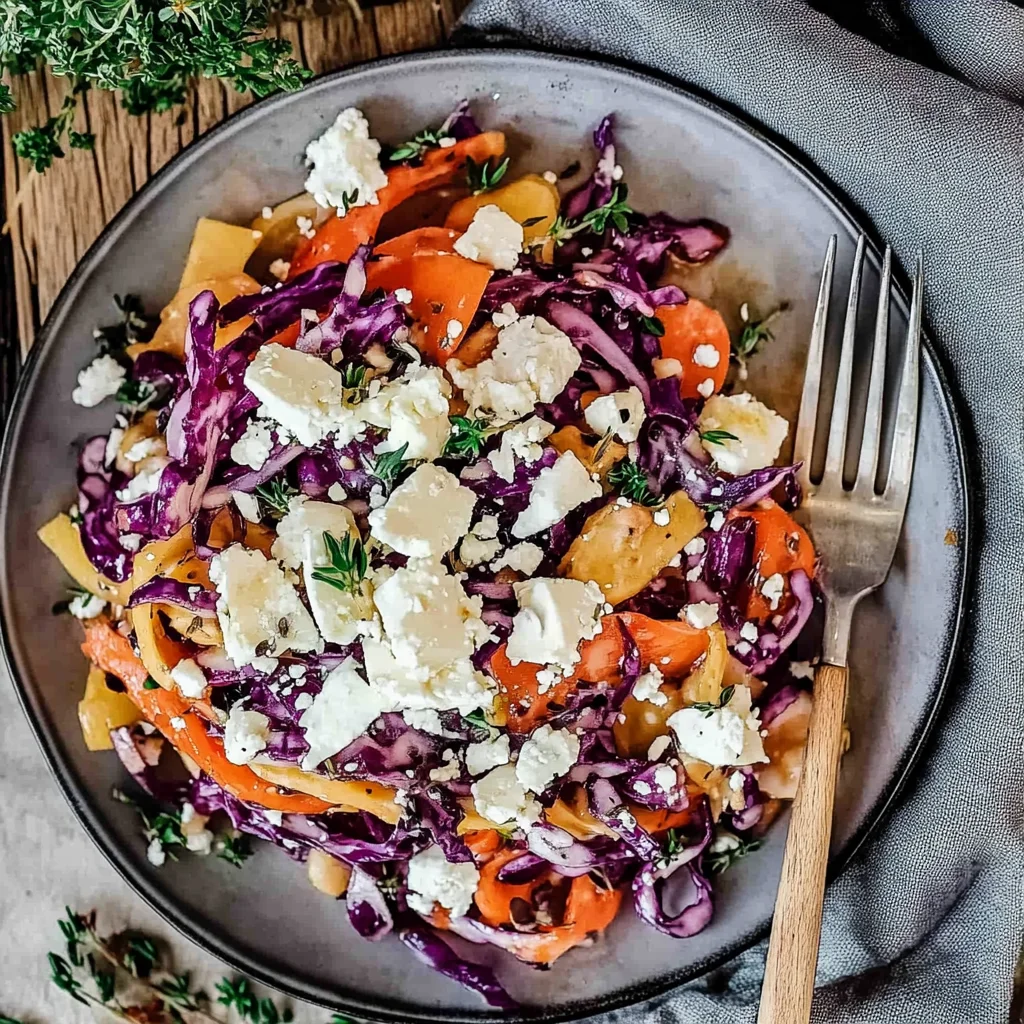 Rotkohlsalat mit Feta & Möhren: Erfrischend und herzhaft