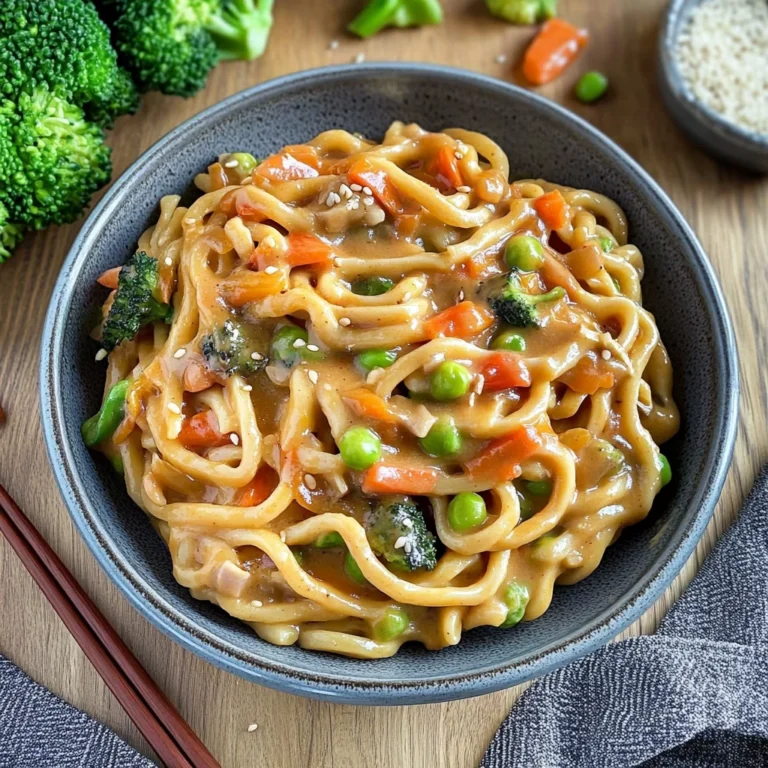 Udon Nudeln mit Erdnusssauce und Gemüse: Ein Genussmoment